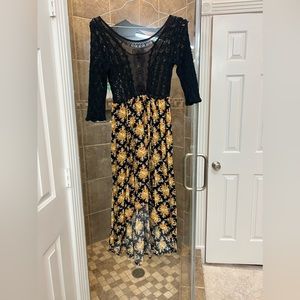 Vintage free people black lace dress
